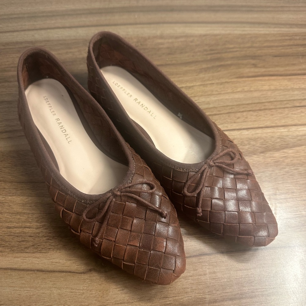 Loeffler Randall Chocolate Woven Loafers
